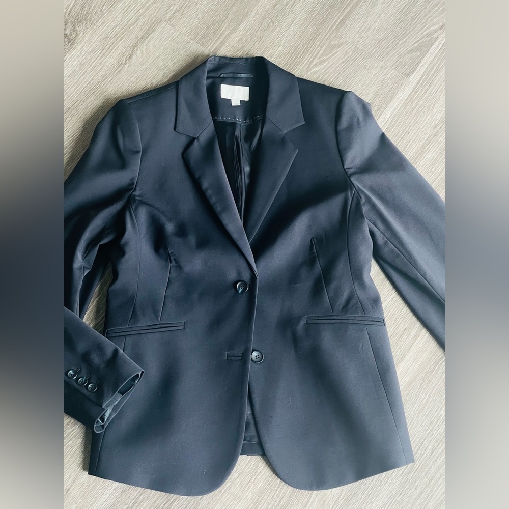 Pure Collection Classic women’s NAVY wool blend Blazer Size Medium